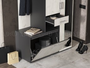 ЛИРА Прихожая ЛДСП (графит/дуб крафт белый) в Стрежевом - strezevoi.ok-mebel.com | фото 4