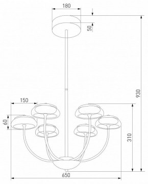 Люстра на штанге Eurosvet Fungo 50388 LED черный в Стрежевом - strezevoi.ok-mebel.com | фото 4