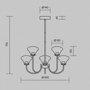 Люстра на штанге Maytoni Dynasty MOD402PL-L20BS3K в Стрежевом - strezevoi.ok-mebel.com | фото 6