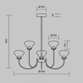 Люстра на штанге Maytoni Dynasty MOD402PL-L30BS3K в Стрежевом - strezevoi.ok-mebel.com | фото 4