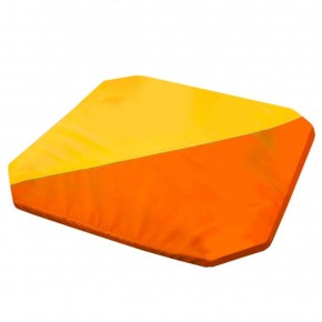 Мат гимнастический 1,3x1,3x0,05м складной скошенные углы цв.оранжевый-желтый в Стрежевом - strezevoi.ok-mebel.com | фото 1