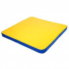 Мат гимнастический 1,36х1,36х0,08м складной закругленные углы цв. синий-желтый (для ДСК Игрунок) в Стрежевом - strezevoi.ok-mebel.com | фото