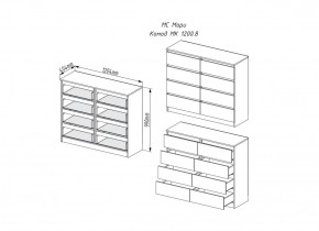 МОРИ МК 1200.8 Комод (графит) в Стрежевом - strezevoi.ok-mebel.com | фото 3