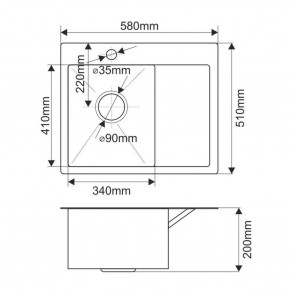 Мойка HD5851L MELANA ProfLine 3,0/200 САТИН врезная прямоугольная с коландером HD5851L в Стрежевом - strezevoi.ok-mebel.com | фото 2