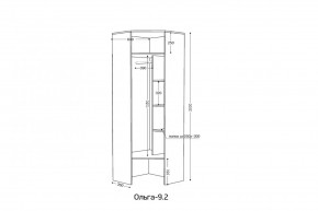 ОЛЬГА 9.2 Шкаф угловой с зеркалом в Стрежевом - strezevoi.ok-mebel.com | фото 2