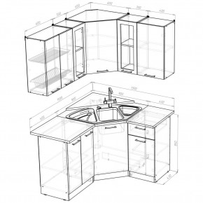 ОЛЬГА Кухонный гарнитур Оптима 2 (1500*1300 мм) в Стрежевом - strezevoi.ok-mebel.com | фото 2