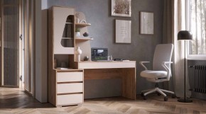 ПИФАГОР Стол компьютерный (дуб вотан/кашемир) в Стрежевом - strezevoi.ok-mebel.com | фото