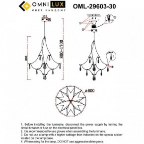 Подвесная люстра Omnilux Perelli OML-29603-30 в Стрежевом - strezevoi.ok-mebel.com | фото 10