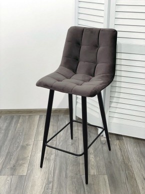 Полубарный стул CHILLI-QB графит #14, велюр / черный каркас (H=66cm) М-City в Стрежевом - strezevoi.ok-mebel.com | фото 2