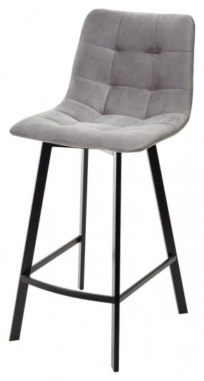 Полубарный стул CHILLI-QB SQUARE светло-серый #26, велюр / черный каркас (H=66cm) М-City в Стрежевом - strezevoi.ok-mebel.com | фото 1