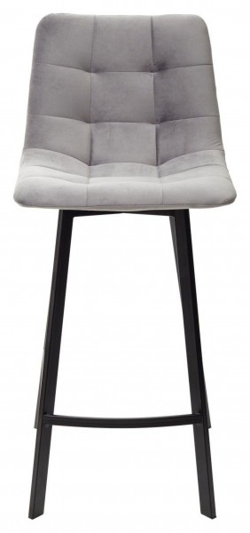 Полубарный стул CHILLI-QB SQUARE светло-серый #26, велюр / черный каркас (H=66cm) М-City в Стрежевом - strezevoi.ok-mebel.com | фото 3