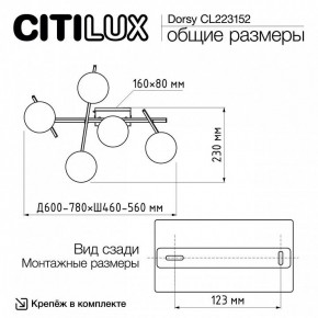 Потолочная люстра Citilux Dorsy CL223152 в Стрежевом - strezevoi.ok-mebel.com | фото 10