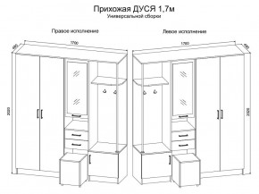 Прихожая Дуся 1.7 УНИ (Дуб Бунратти/Белый Бриллиант) в Стрежевом - strezevoi.ok-mebel.com | фото 2