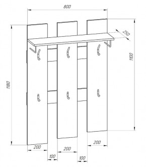 Прихожая-вешалка большая 800 в Стрежевом - strezevoi.ok-mebel.com | фото 2