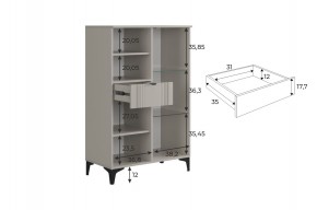 РИЧ Комод 2 со стеклом в Стрежевом - strezevoi.ok-mebel.com | фото 3