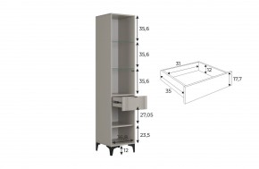 РИЧ Шкаф однодверный со стеклом в Стрежевом - strezevoi.ok-mebel.com | фото 3
