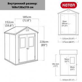 Сарай Манор 6*5 TWF (два окна на фасаде) MANOR 6x5 DD (two windows at the front) в Стрежевом - strezevoi.ok-mebel.com | фото 2