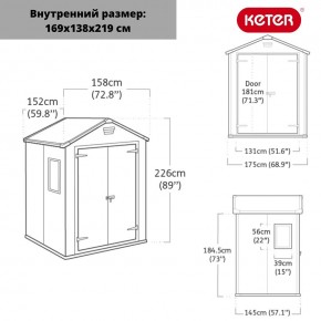 Сарай Манор 6x5DD (Manor 6x5DD) cерый/белый в Стрежевом - strezevoi.ok-mebel.com | фото 2