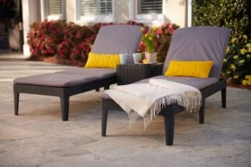 Шезлонг Джайпур с матрасом (Jaipur Sun lounger (with cushion)) графит в Стрежевом - strezevoi.ok-mebel.com | фото 3