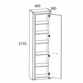 Шкаф 1D, OLIVIA, цвет вудлайн крем/дуб анкона в Стрежевом - strezevoi.ok-mebel.com | фото 2