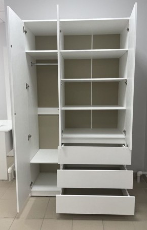 Шкаф 3-ств. с 3 ящиками "Бьянко" в Стрежевом - strezevoi.ok-mebel.com | фото 2