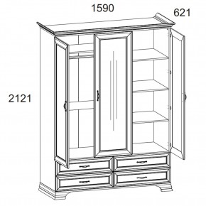 Шкаф 3D4S Z, TIFFANY, цвет вудлайн кремовый в Стрежевом - strezevoi.ok-mebel.com | фото 2