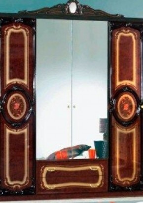 Шкаф 4-х дверный с зеркалами (01.144) Роза (могано) в Стрежевом - strezevoi.ok-mebel.com | фото