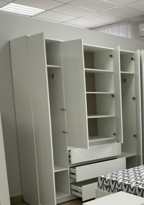 Шкаф 4-ств. с 3 ящиками "Бьянко" в Стрежевом - strezevoi.ok-mebel.com | фото 2