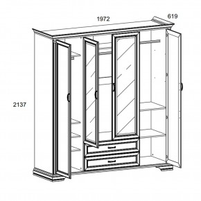 Шкаф 4D2S Z , MONAKO, цвет Сосна винтаж в Стрежевом - strezevoi.ok-mebel.com | фото