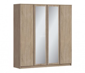 Шкаф 4х дверный с зеркалами Веста СБ-3082 (Дуб Сонома) в Стрежевом - strezevoi.ok-mebel.com | фото