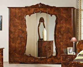 Шкаф 5-и дверный с зеркалами (20.145) Тициана (орех) в Стрежевом - strezevoi.ok-mebel.com | фото