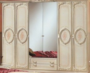 Шкаф 6-и дверный с зеркалами (01.146) Роза (беж) в Стрежевом - strezevoi.ok-mebel.com | фото