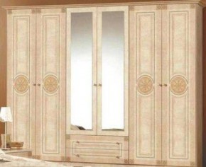 Шкаф 6-и дверный с зеркалами (02.146) Рома (беж) в Стрежевом - strezevoi.ok-mebel.com | фото