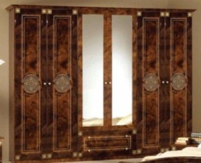Шкаф 6-и дверный с зеркалами (02.146) Рома (орех) в Стрежевом - strezevoi.ok-mebel.com | фото
