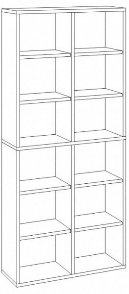 Шкаф книжный Домино СУ(ш2в2)+4ФГ в Стрежевом - strezevoi.ok-mebel.com | фото 2