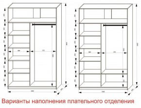 Шкаф-купе 1400 серии SOFT D6+D6+B2+PL3 (2 ящика+2штанги) профиль «Капучино» в Стрежевом - strezevoi.ok-mebel.com | фото 7