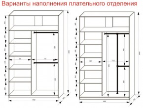 Шкаф-купе 1400 серии SOFT D6+D6+B2+PL3 (2 ящика+2штанги) профиль «Капучино» в Стрежевом - strezevoi.ok-mebel.com | фото 8