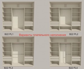 Шкаф-купе 2100 серии SOFT D2+D7+D3+B22+PL2 (по 2 ящика лев/прав+1штанга+1полка) профиль «Графит» в Стрежевом - strezevoi.ok-mebel.com | фото 6