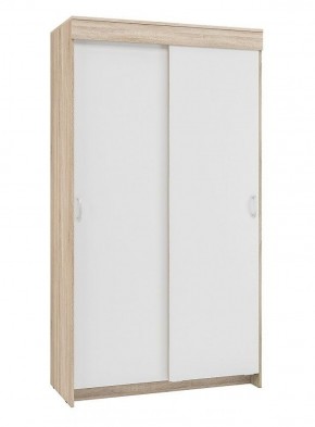 Шкаф-купе Бассо 1.0 (Дуб Сонома/Белый) 2 двери 2 зеркальные вставки в Стрежевом - strezevoi.ok-mebel.com | фото 3