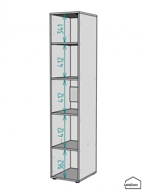 Шкаф Linnea MHR-1-2 2050х400х510 (ДВ-М 11.1.25) в Стрежевом - strezevoi.ok-mebel.com | фото 3