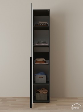 Шкаф Linnea MHR-1-2 2050х400х510 (Графит-М 11.1.25) в Стрежевом - strezevoi.ok-mebel.com | фото 4