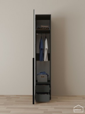 Шкаф Linnea MHR-1-3 2050х400х510 (Графит-М 11.1.25) в Стрежевом - strezevoi.ok-mebel.com | фото 3