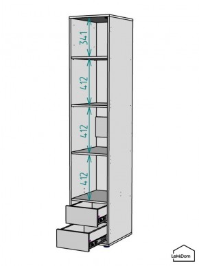 Шкаф Linnea MHR-1-4 2050х400х510 (ДВ-М 11.1.25) в Стрежевом - strezevoi.ok-mebel.com | фото 3