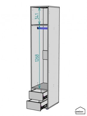 Шкаф Linnea MHR-1PO-3 2050х400х510 (Белый-М 11.1.2) в Стрежевом - strezevoi.ok-mebel.com | фото 3