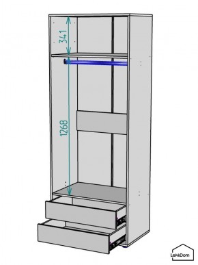Шкаф Linnea MHR-2-3 2050х800х510 (ДВ-М 11.1.25) в Стрежевом - strezevoi.ok-mebel.com | фото 3