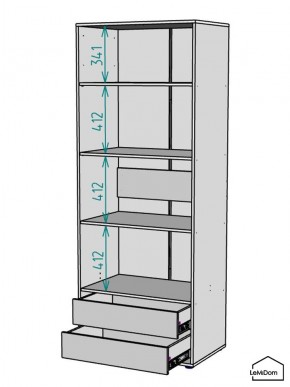 Шкаф Linnea MHR-2-4 2050х800х510 (Графит-М 11.1.25) в Стрежевом - strezevoi.ok-mebel.com | фото 3