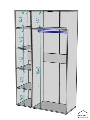 Шкаф Linnea MHR-3-1 2050х1200х510 (ДВ-М 11.1.25) в Стрежевом - strezevoi.ok-mebel.com | фото 3