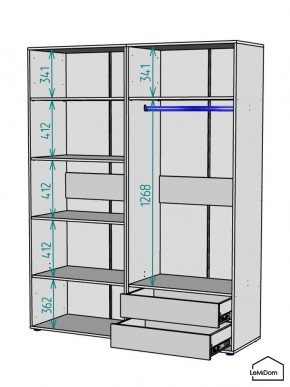 Шкаф Linnea MHR-4-2 2050х1600х510 (ДВ-М 11.1.25) в Стрежевом - strezevoi.ok-mebel.com | фото 3