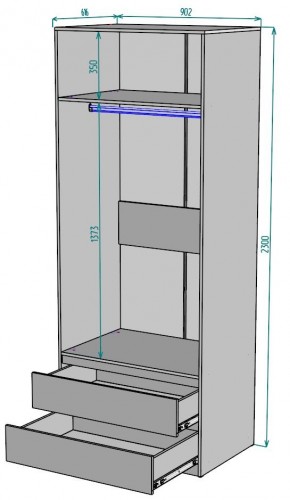 Шкаф Мальта H186 в Стрежевом - strezevoi.ok-mebel.com | фото 2