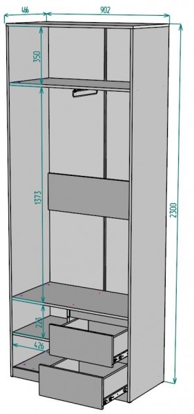 Шкаф Мальта H196 в Стрежевом - strezevoi.ok-mebel.com | фото 2